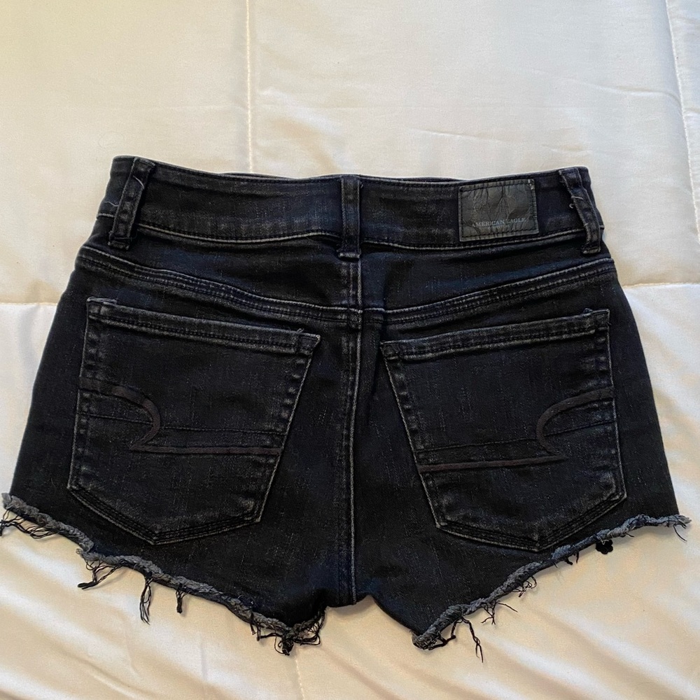 American Eagle black denim shorts
